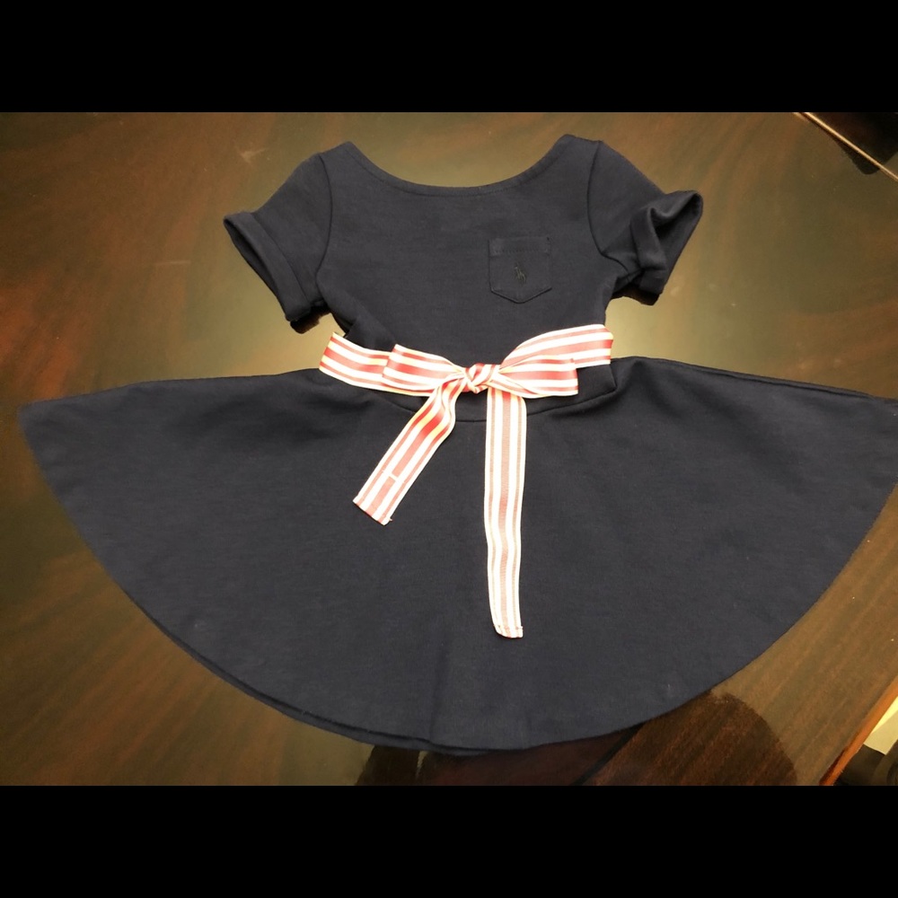 2t Polo Dress with pink Ribbon belt